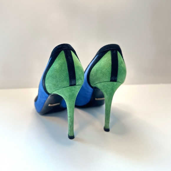 Gucci Tricolor Suede Pointed Toe Pumps – Size 36.5 - Picture 7 of 9